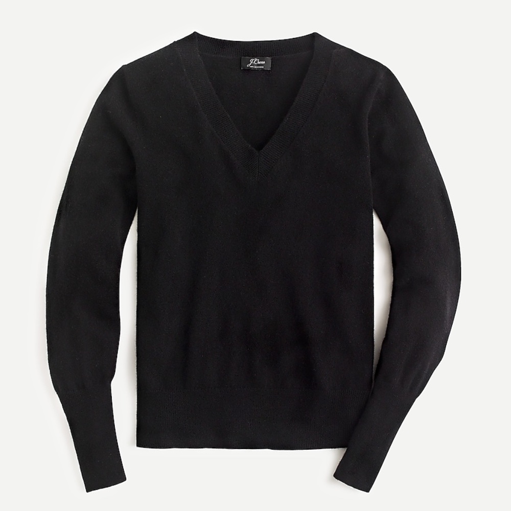 J.Crew Cashmere V-neck fitted sweater, Black